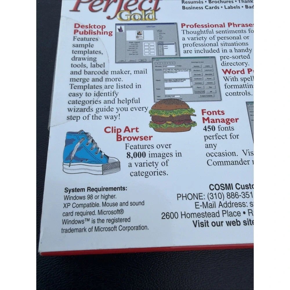 Print Perfect Gold PC CD ROM XP Compatible Brand New Sealed VTG CDRS662 Win 98
